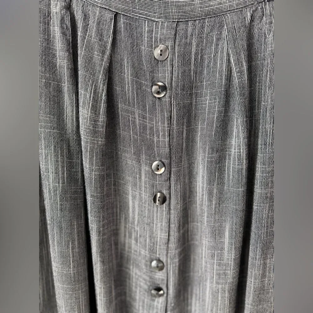 Vintage 90s Button Front Midi Skirt Norton McNaughton Size 8 - Picture 4 of 12